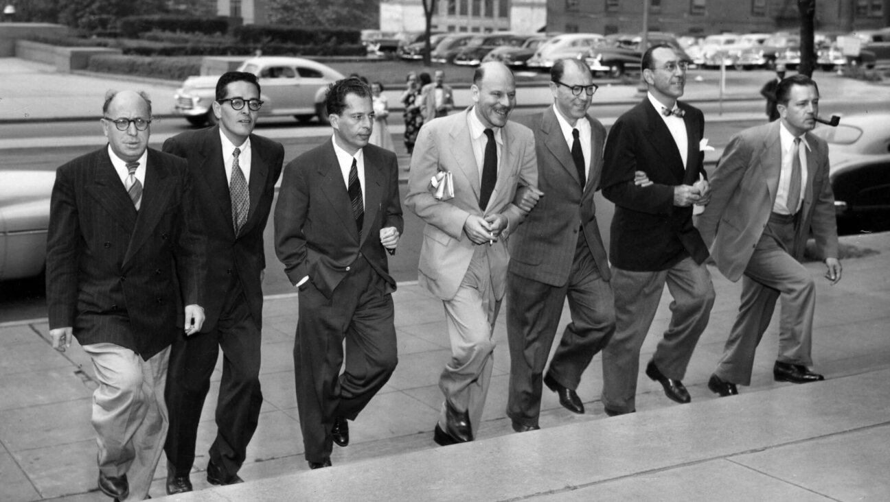 Some of the Hollywood Ten in 1950, from left: Samuel Ornitz, Ring Lardner Jr., Albert Maltz, Alvah Bessie, Lester Cole,  Herbert Bieberman and Edward Dmytryk.